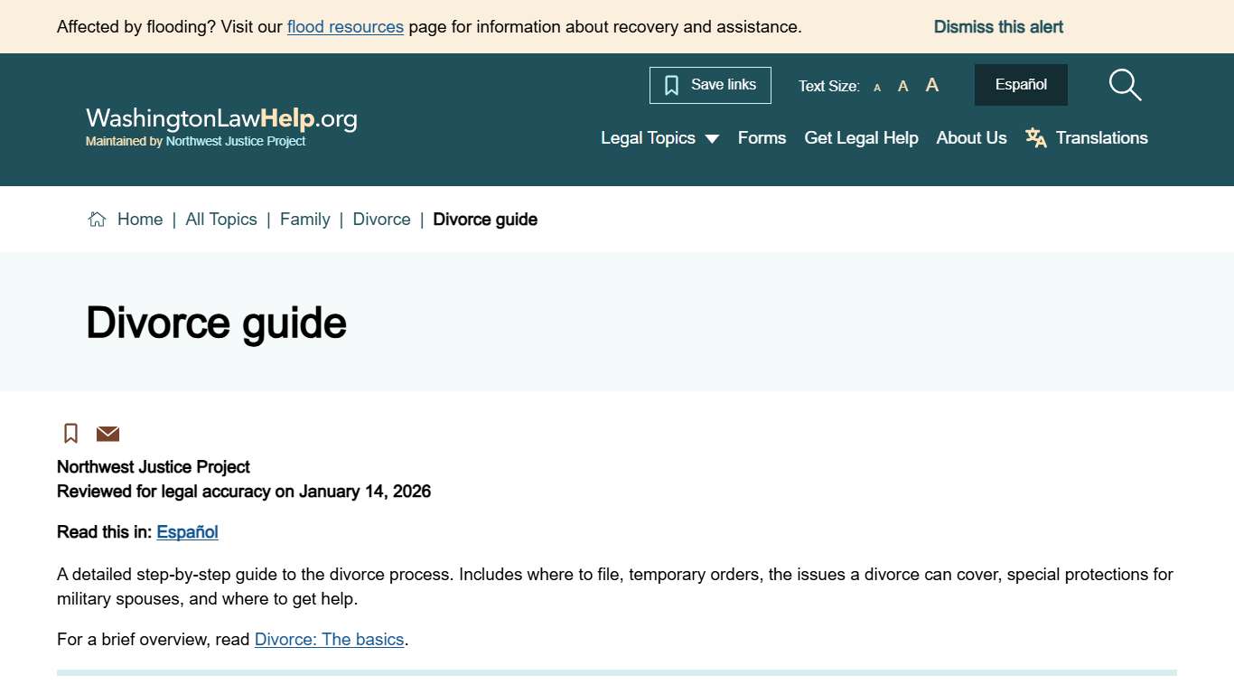 Divorce guide Washington Law Help