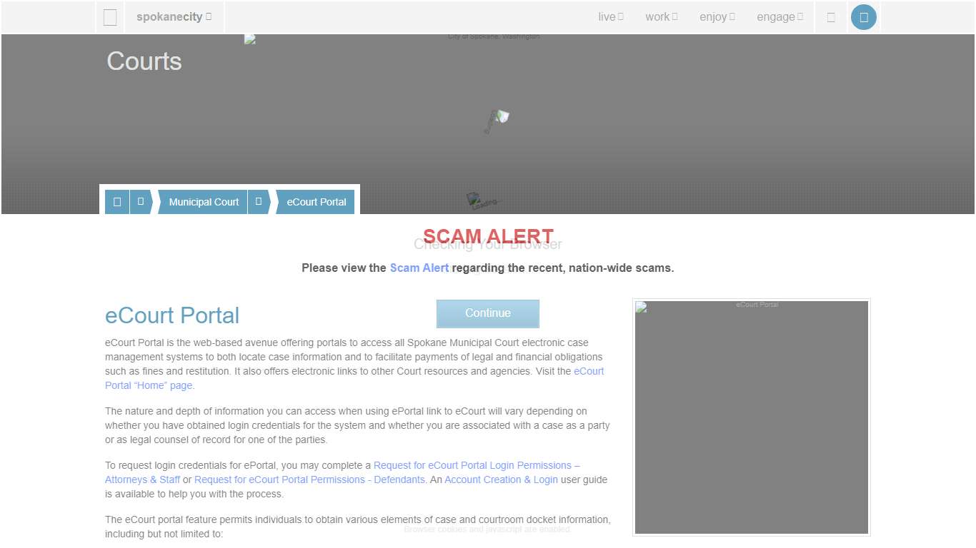 eCourt Portal - City of Spokane, Washington